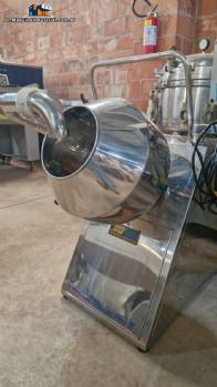 Stainless steel coating pan with hot air blower and JHM slatted blades