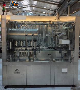 Line for filling cans of carbonated beverages with gas, 1,000 cans per hour.