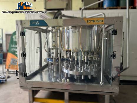 Stainless steel rotary filling machine with 16 IMSB nozzles for bottles and jars