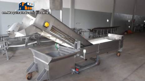 Stainless steel fish/seafood glazing machine Brusinox 1500 kg/h