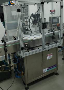 Rotary filling line for dropper bottles with Certo cylindrical self-adhesive labels