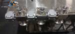 Linear filling machine with 6 pistons filling system