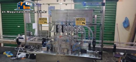 Linear filling machine with 6 pistons filling system