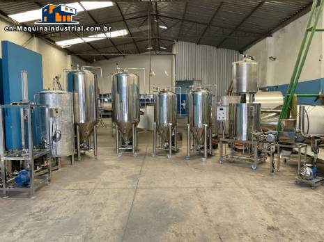 Production line for microbrewery, 600 to 750 liters of craft beer.