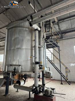 Jacketed tank with circulator and mixer for 20,000 liters of soap