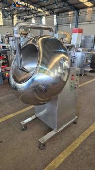 Stainless steel coating pan with hot/cold air blower.