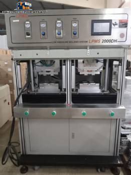 Production line for injection molding of batteries and plastic parts.